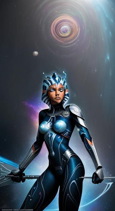 Ahsoka as Silver Surfer in Cosmic Flight