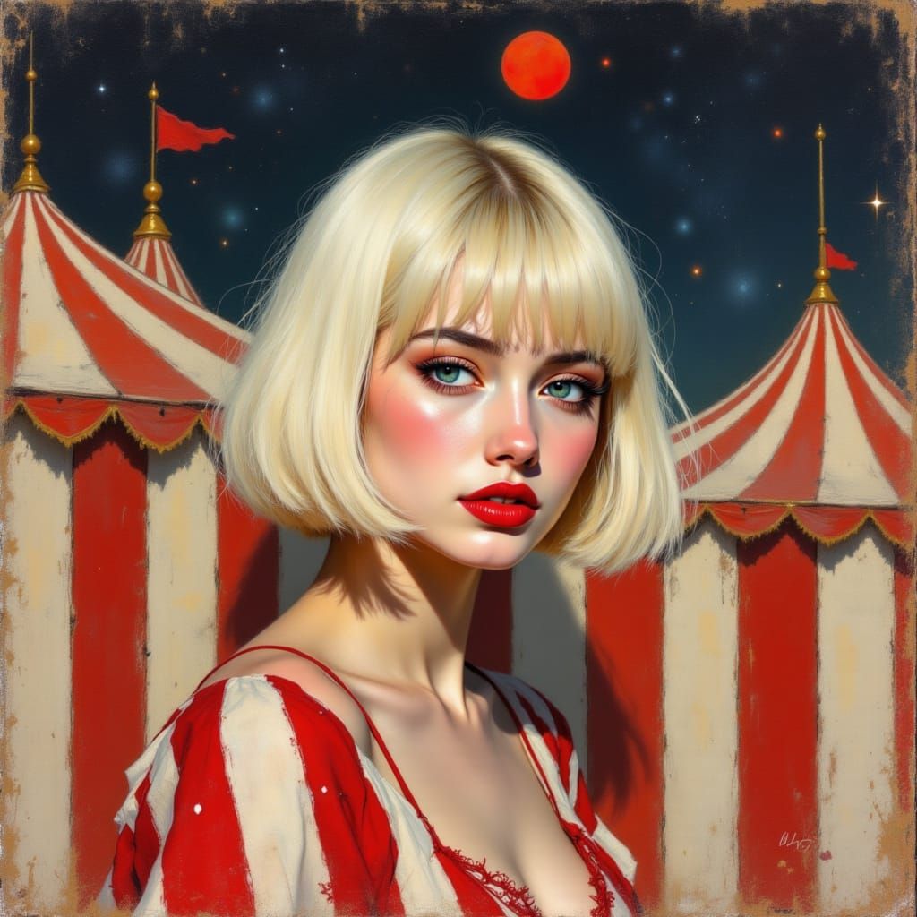 Dreamlike Portrait in Pop Surrealist Style