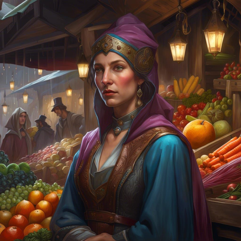 Woman at Medieval market