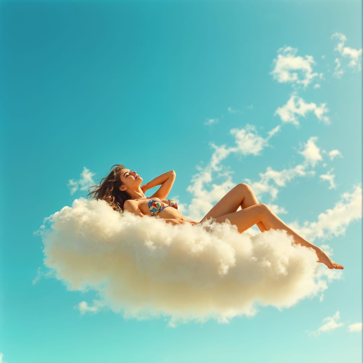 Spanish Beauty Sunbathing on a Cloud