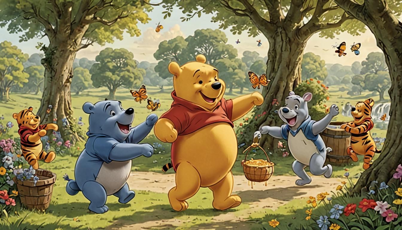 Winnie the Pooh and Friends Dancing
