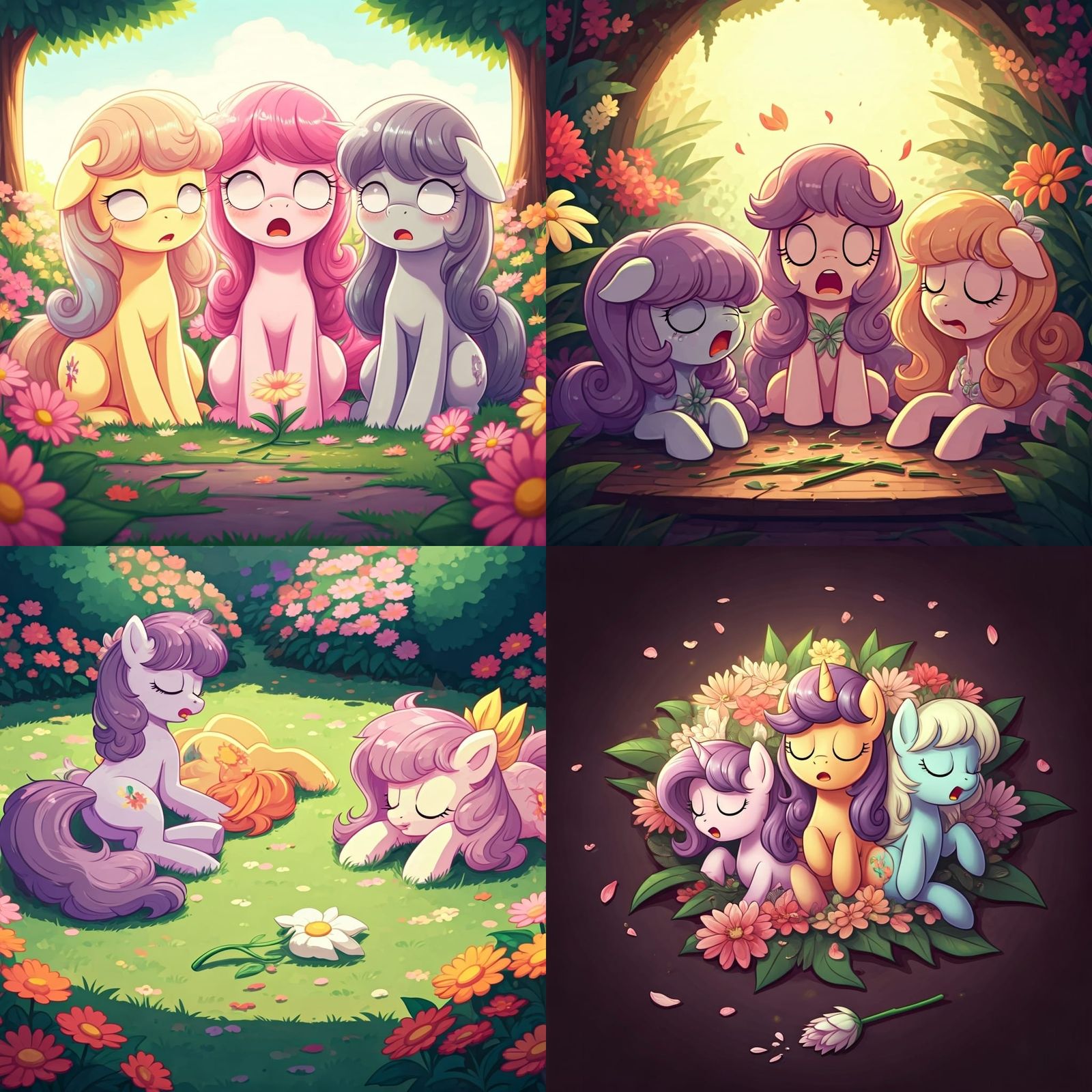 My Little Pony Flower Trio's Dramatic Reaction