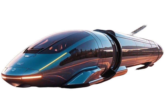 Hyperloop Pod on Road: Detailed Matte Painting
