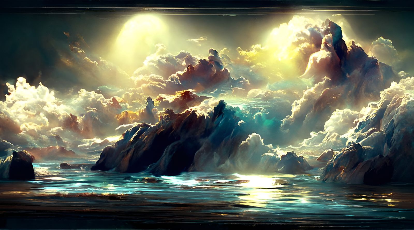 Divine Ocean Shore: A Luminist Marine Painting