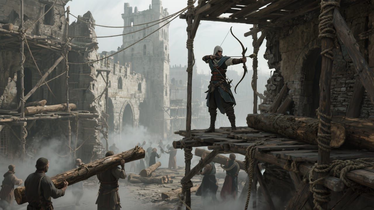 Assassin in Medieval City Concept Art