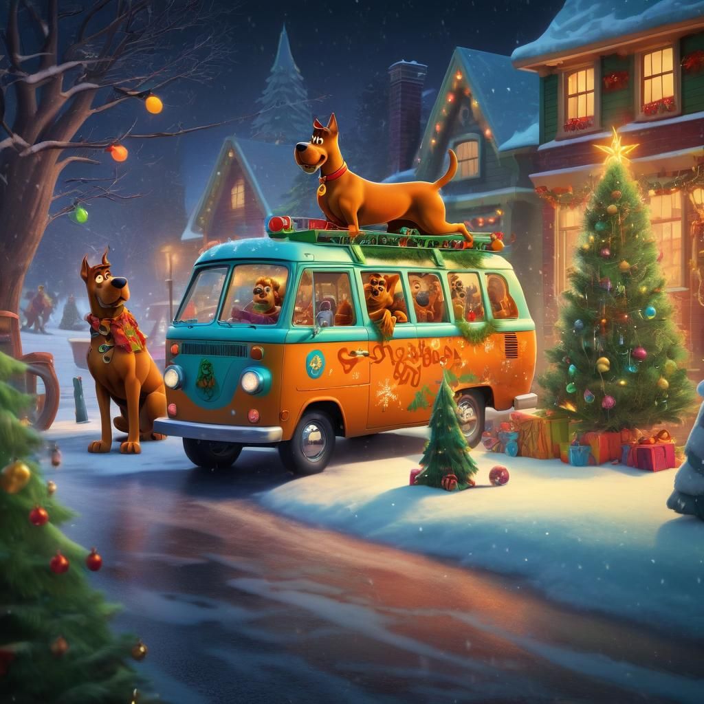 Scooby Doo and Friends Celebrate Christmas in a Snowy Winter...