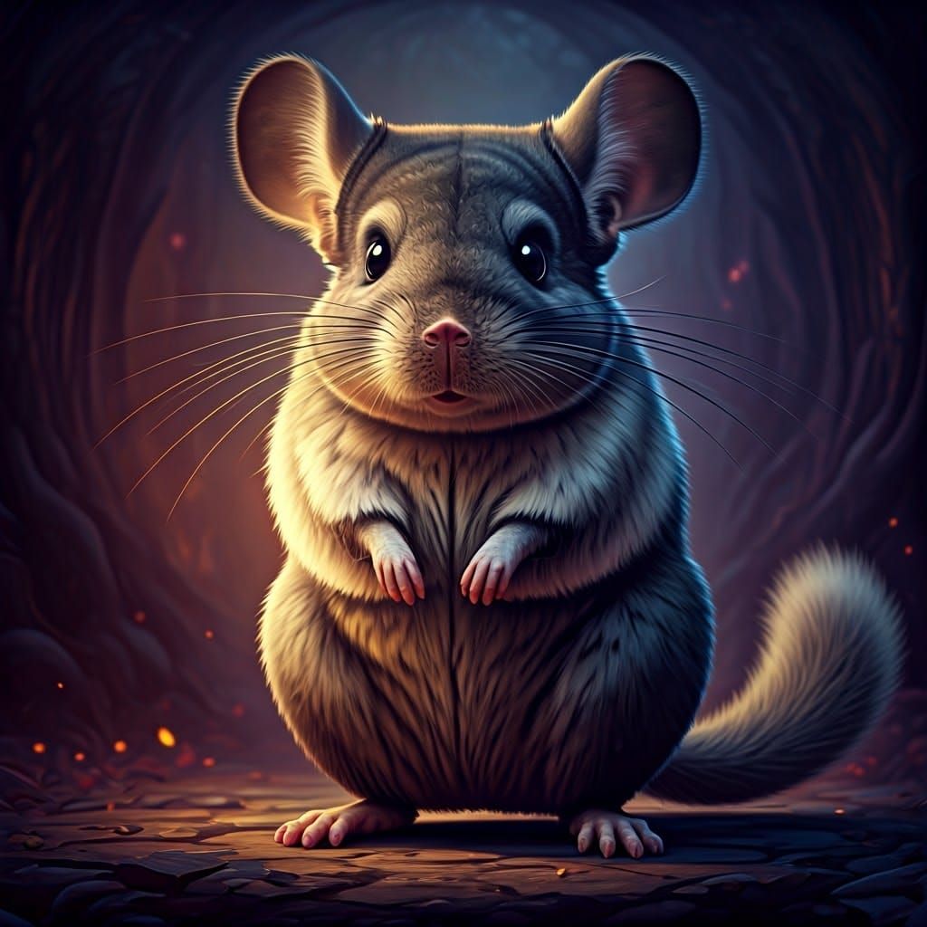 Square Chinchilla in a Mystical Realm