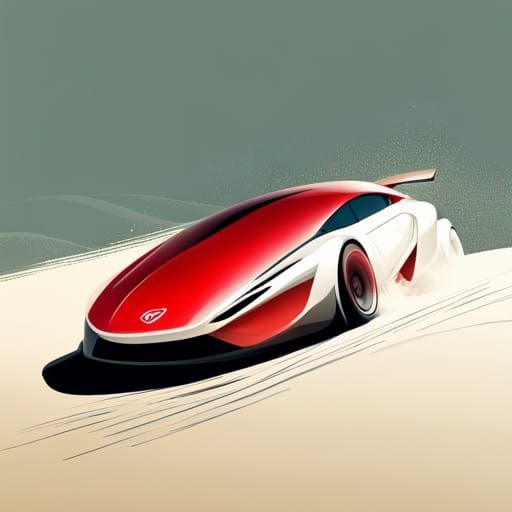 Monotone RC Car Logo in Bauhaus Style