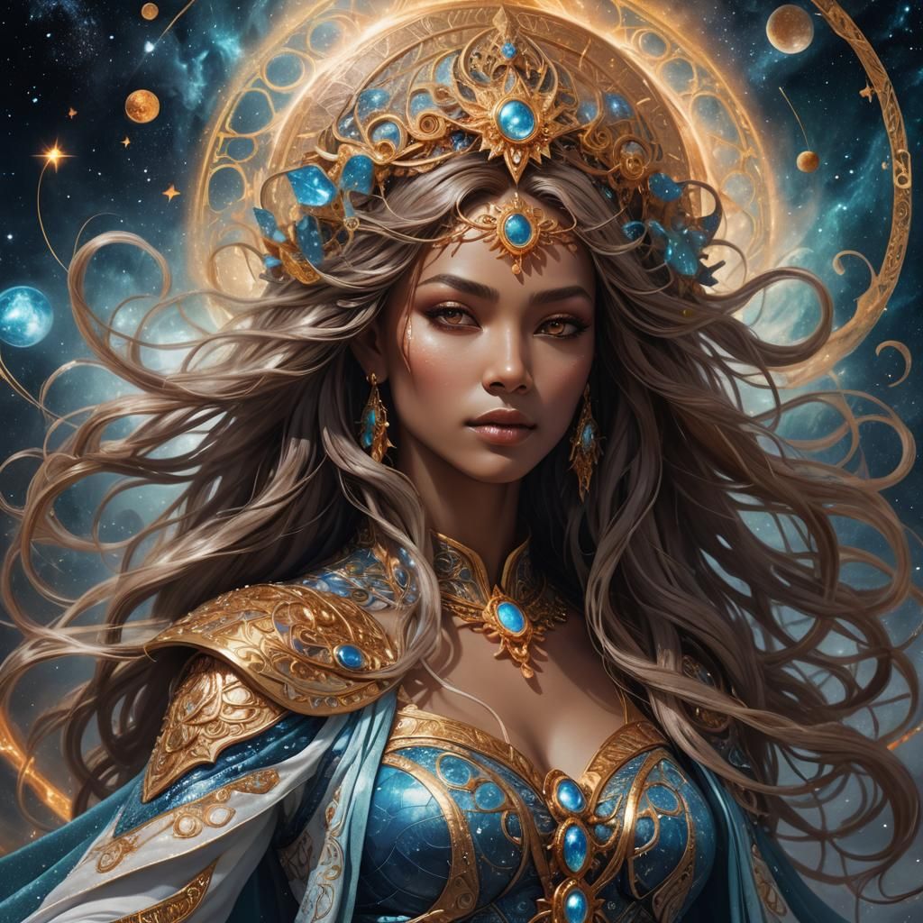 Mythic Goddess Portrait in Fantasy Concept Art