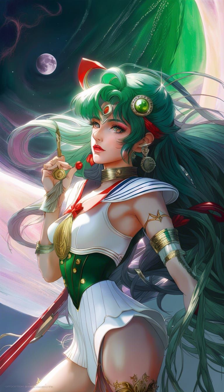 Photorealistic Sailor Pluto Portrait with Intricate Details
