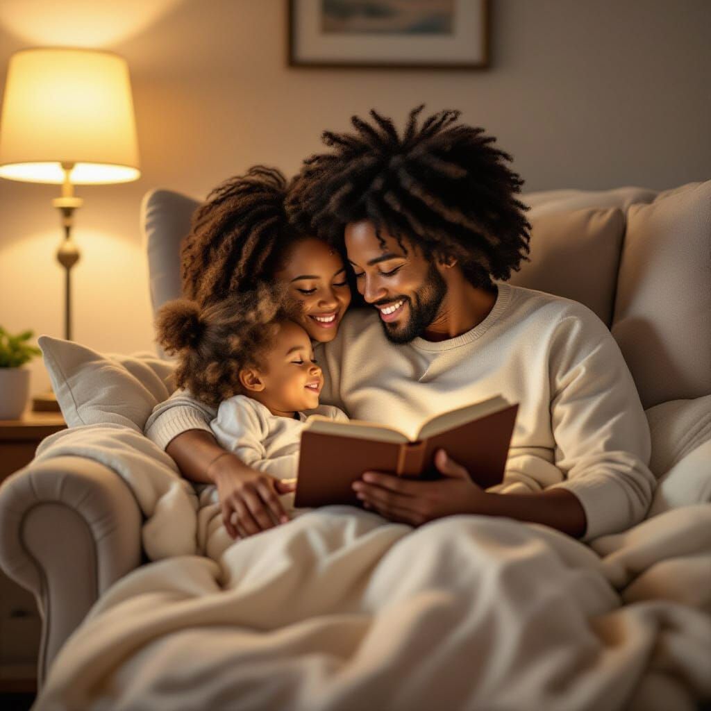 Tender Bedtime Story Moment: Parent and Child Bond