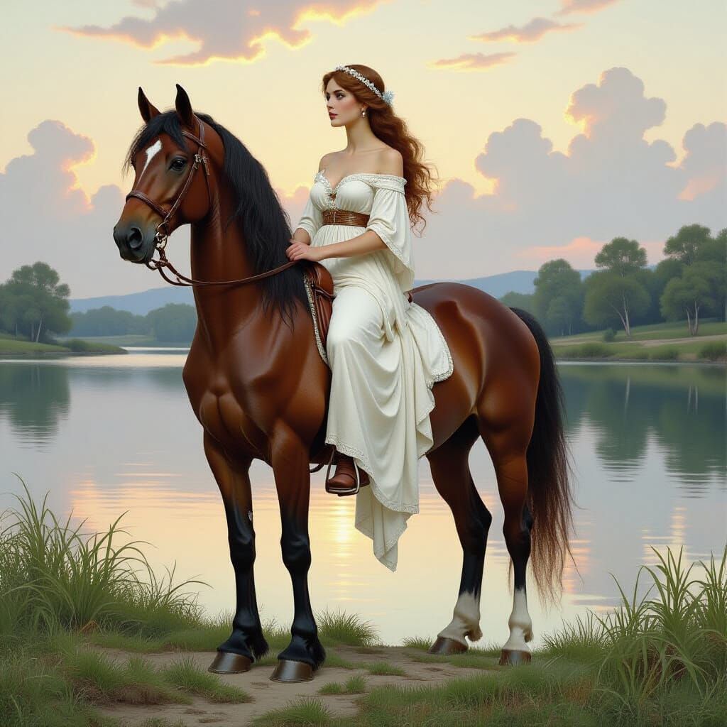 Majestic Centaur by a Lake in Classical Style