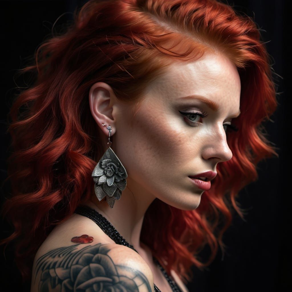 Redhead Rockstar: Nude Portrait with Strawberry Detail