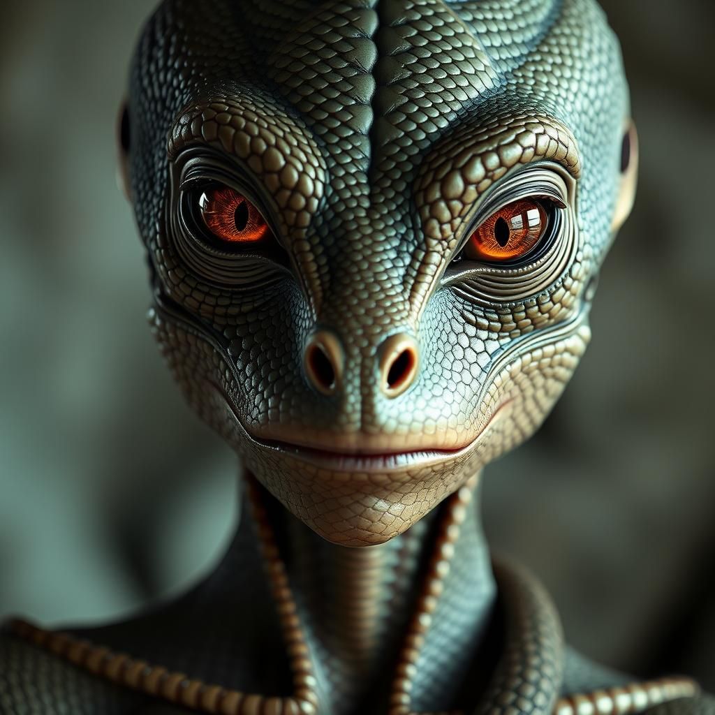 Beautiful Alien Woman with Reptilian Features