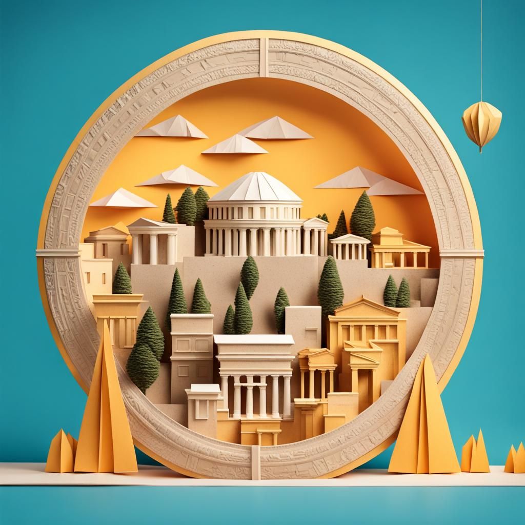 Ancient Athens in Papier-mâché Style