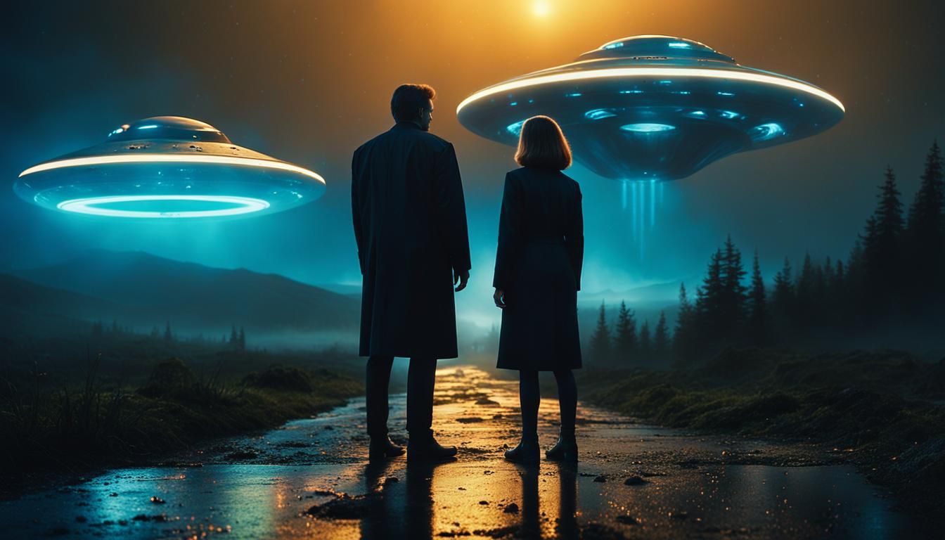 Mulder and Scully Investigate a UFO Landing Site