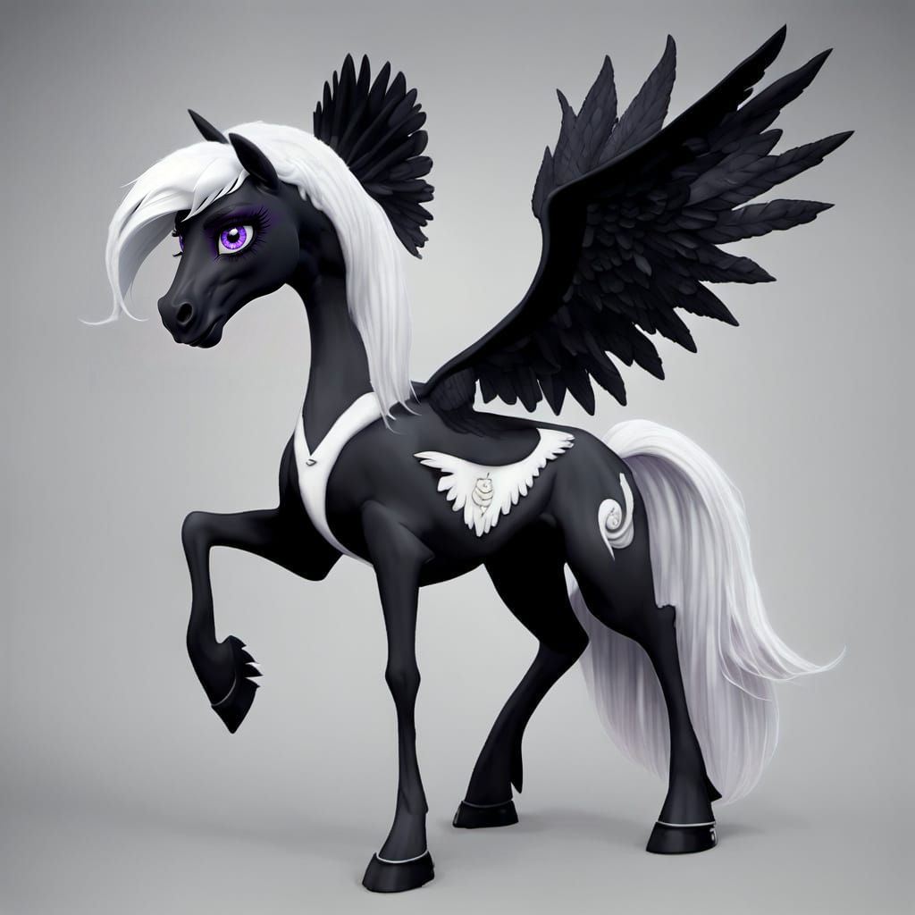 Gothic Pegasus in My Little Pony Style