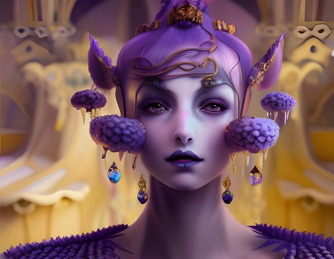 Epic Ice Palace Interior in 3D with Courtiers