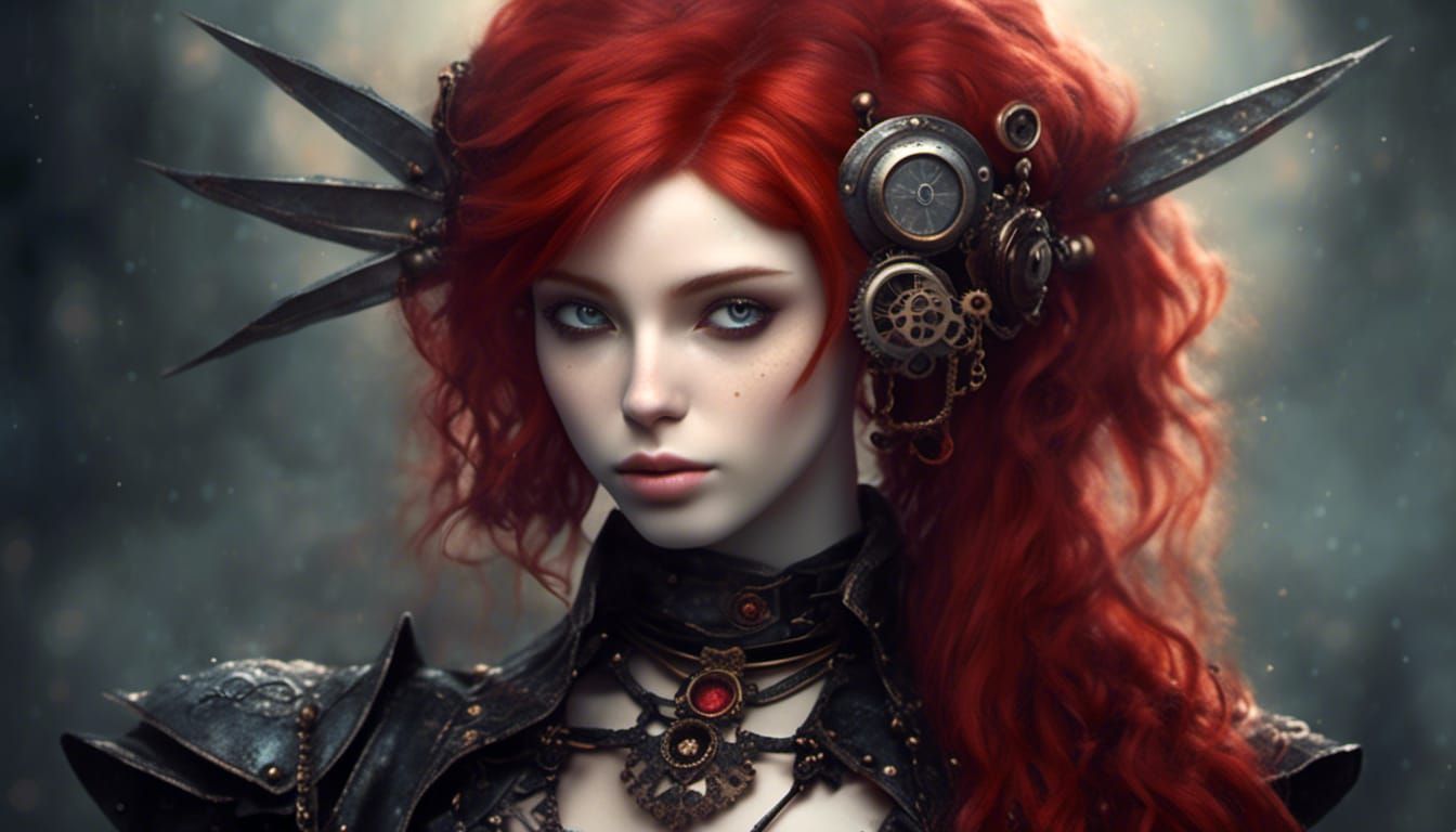 Enchanting Steampunk Dark Elf Portrait