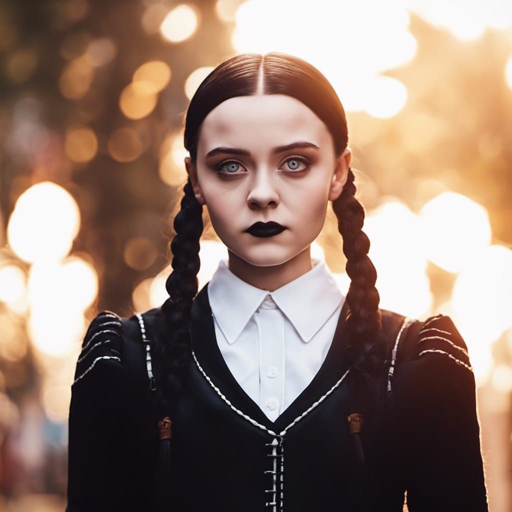 Wednesday Addams in Realistic Photography Style