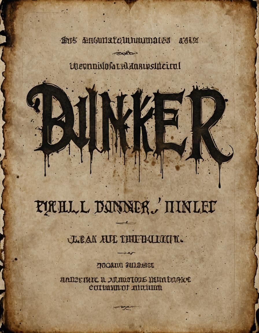 Distressed Title Page with Gothic Lettering