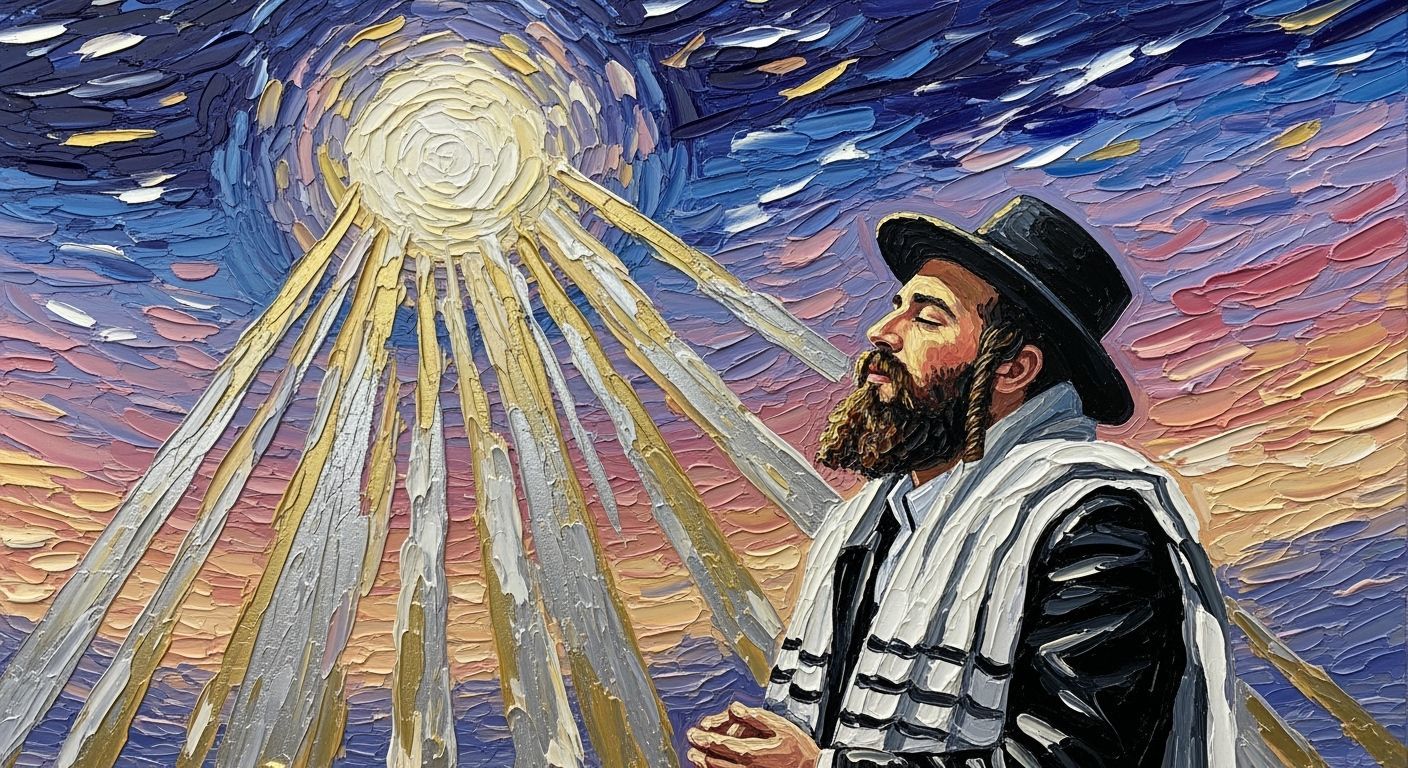 Impasto Oil Painting of Haredi Man in Prayer