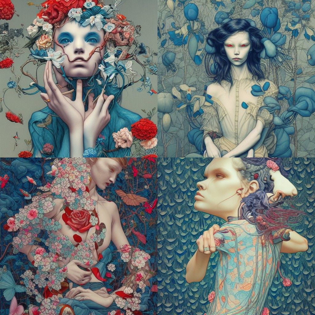 Ethereal Woman in Dreamscape, Surrealist Style