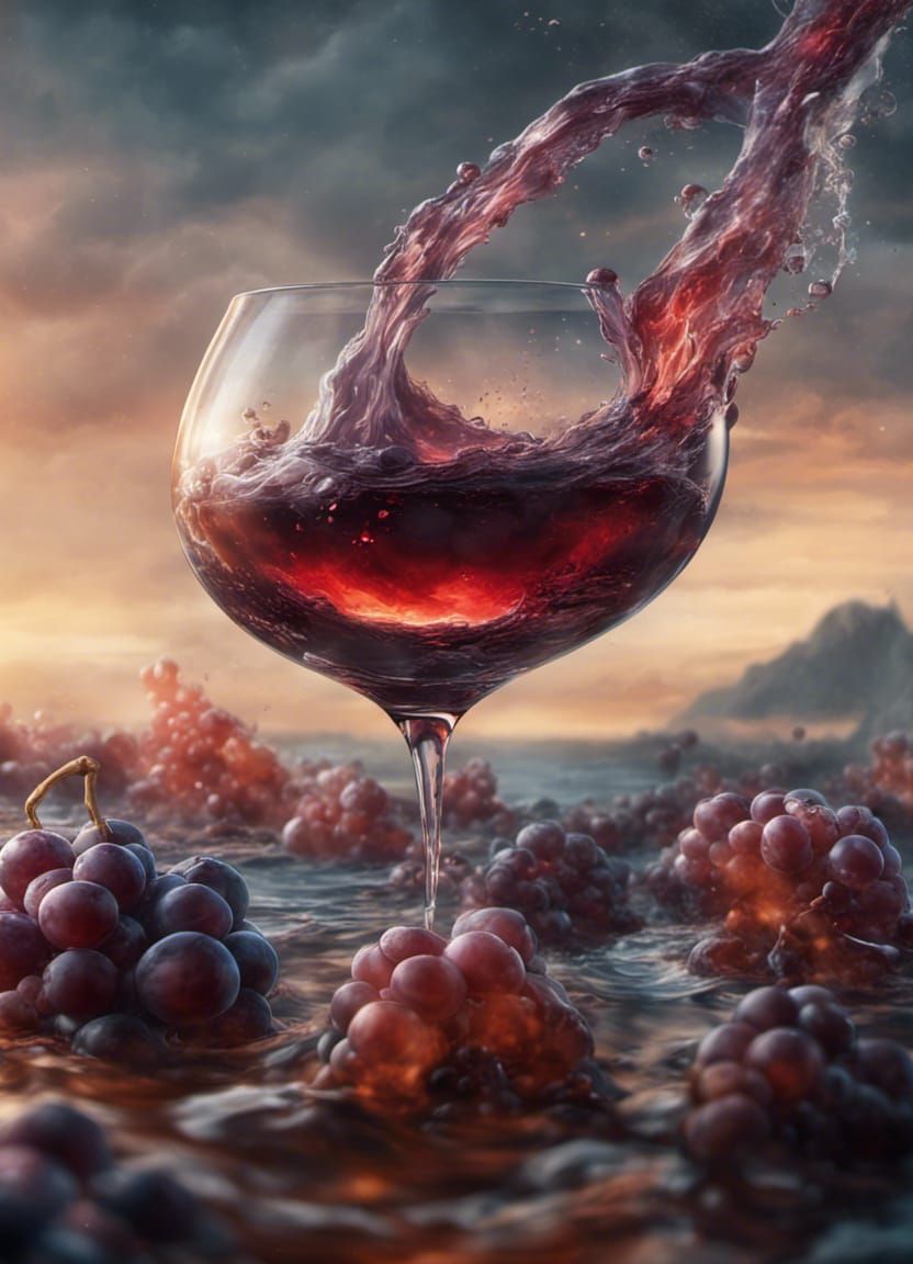 Glass Sphere with Lilies on Rivers of Wine