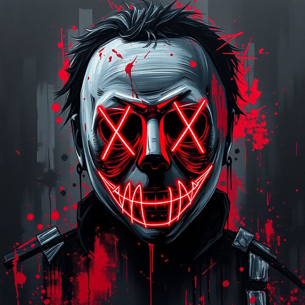 Michael Myers Portrait in Neo-Expressionist Style