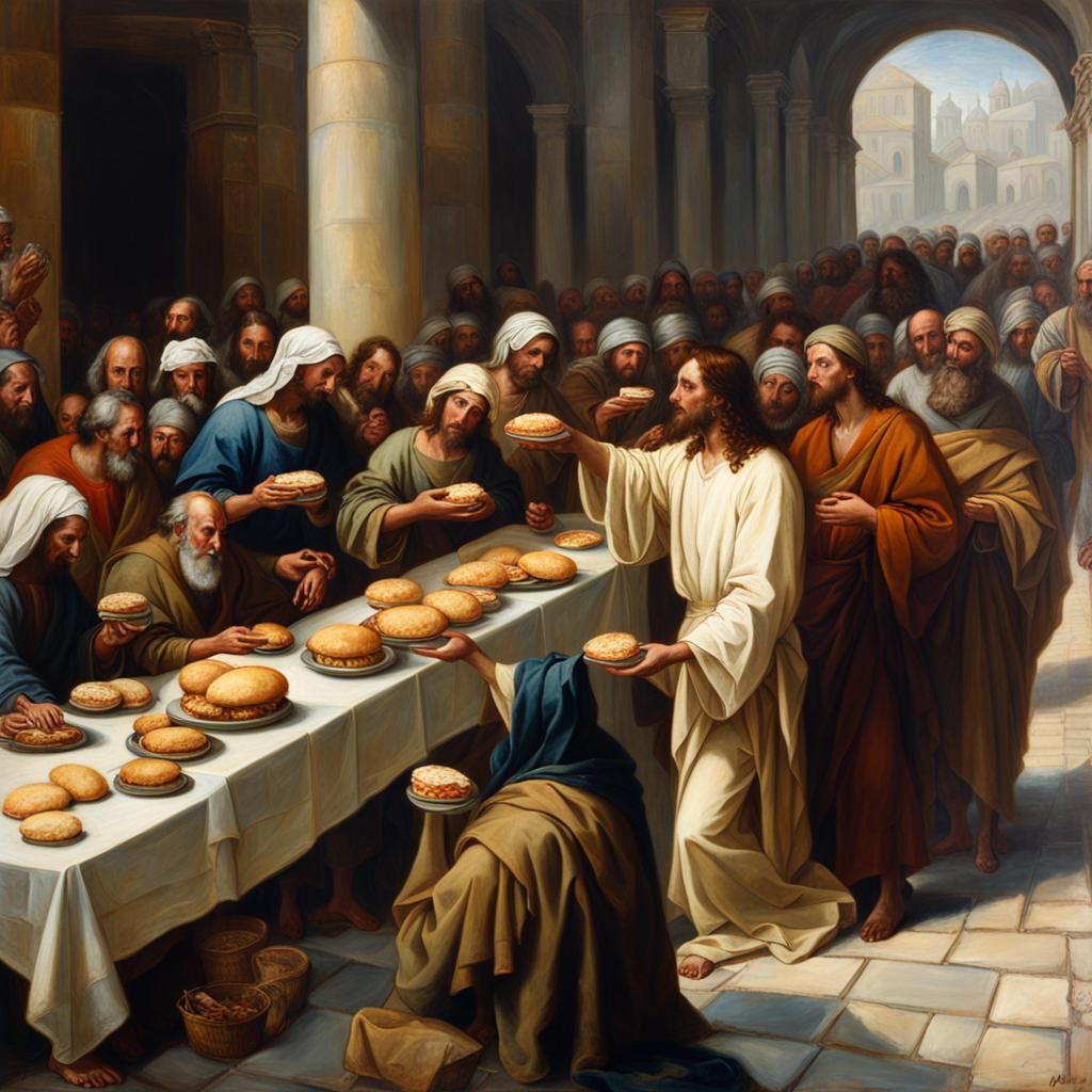 Jesus Christ's Cheeseburger Charity: A Renaissance Vision
