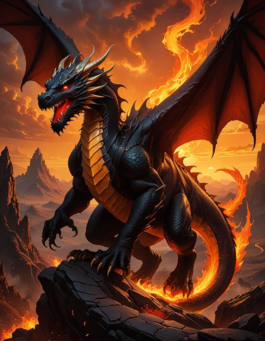 Dragon Attack in Hyperrealistic Style