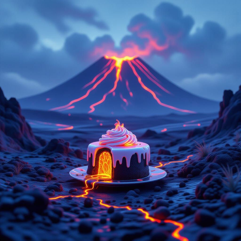 Volcanic Petit Gateau with Molten Lava Frosting