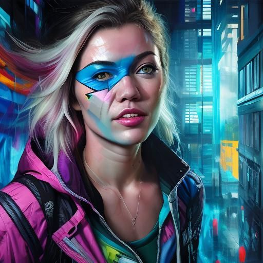 in a close up of lucy the Edgerunner was doing her daily thefts with monowire netrunner to steal shards and hack major c...