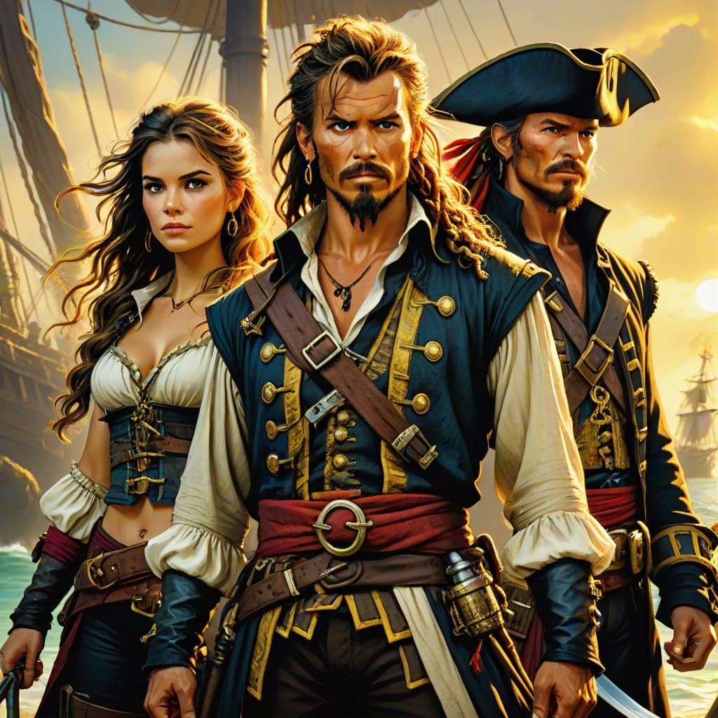 Tom, Ashley, and Rackham: Pirate Adventure Concept Art