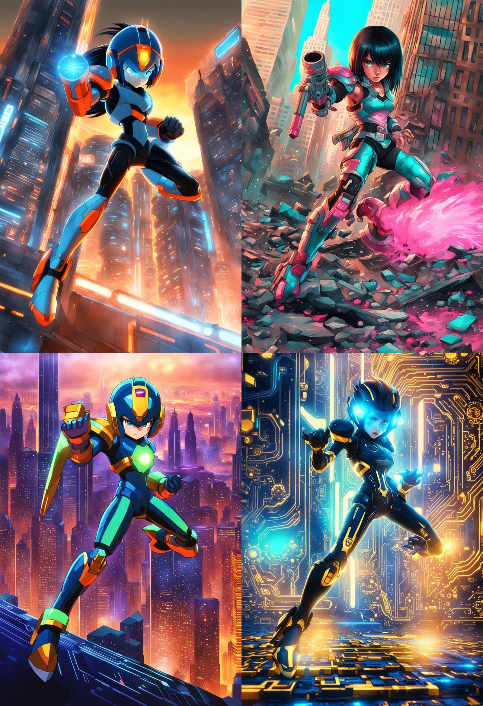 Gorgeous Female Reploid's Dreamworld in Vibrant Colors