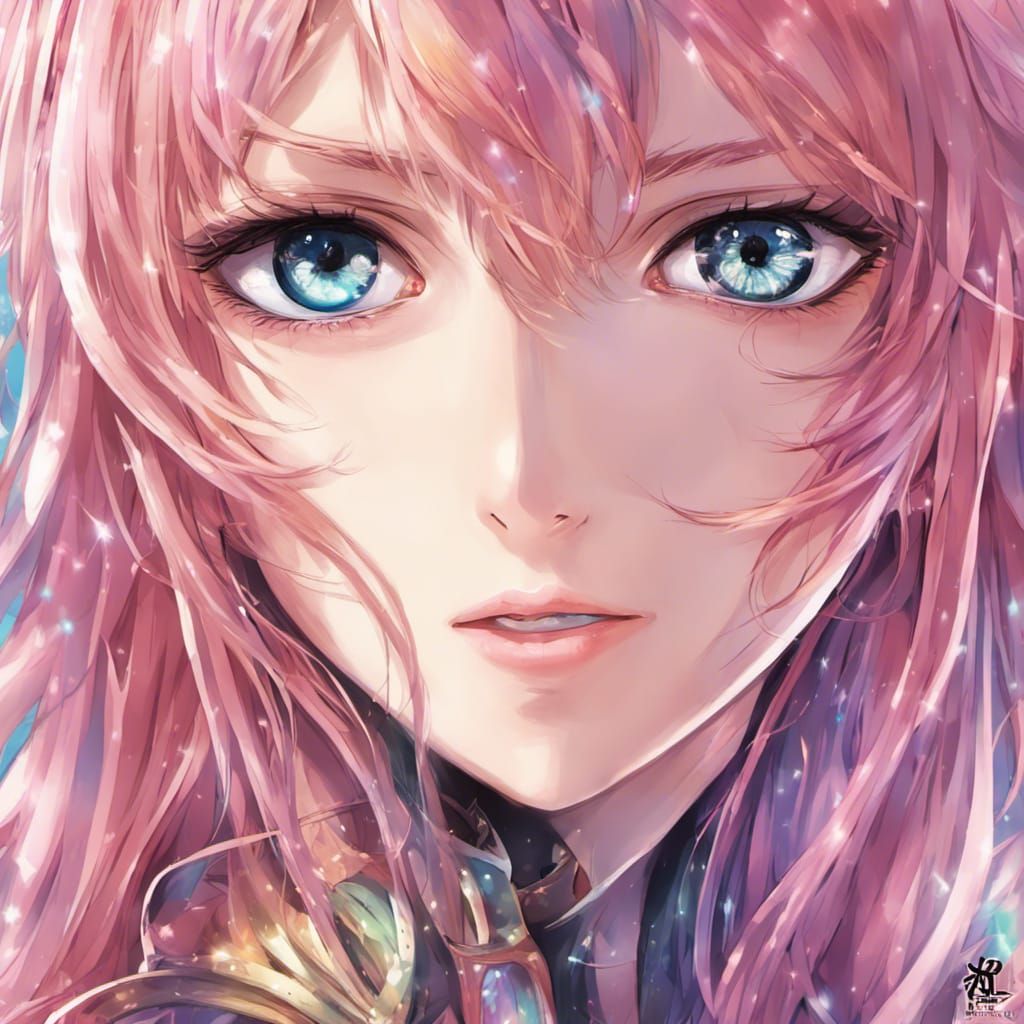 Anime Portrait of Megurine Luka with Rainbow Eyes