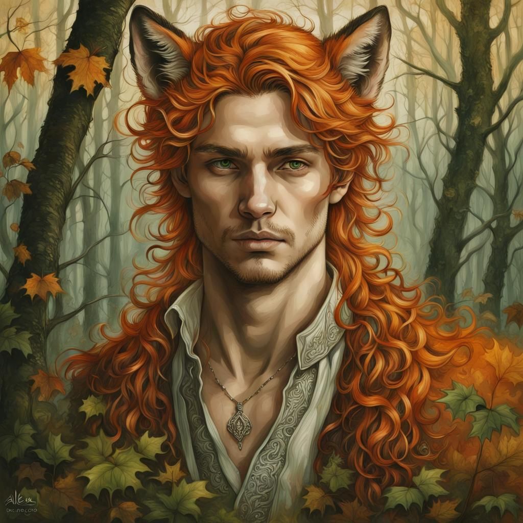 Ornate Portrait of a Handsome Fox Man