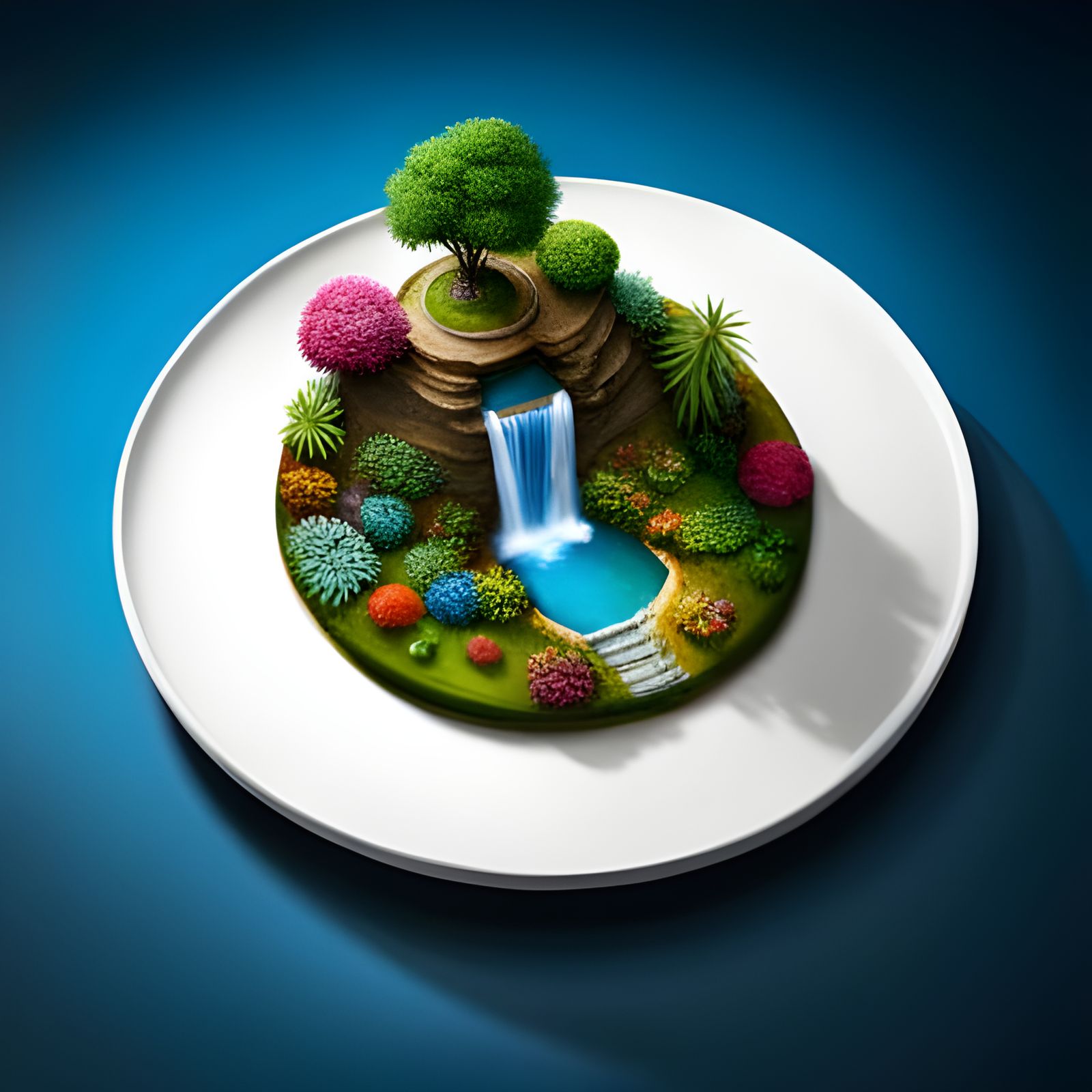 Miniature Food Garden on a Plate: 3D Speed Painting