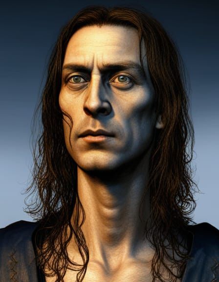 Melancholy Man in Byzantine Loros: Detailed Matte Painting