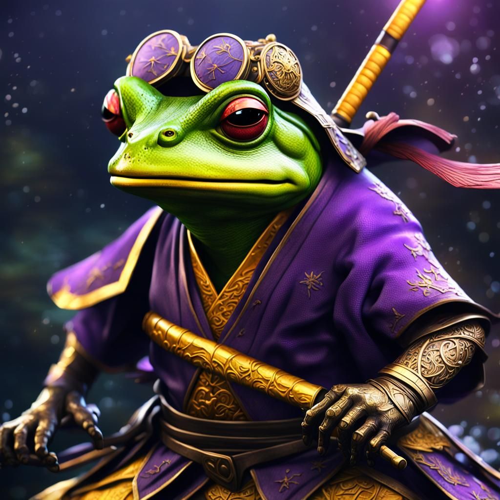 Frog Samurai in Dark Fantasy Style
