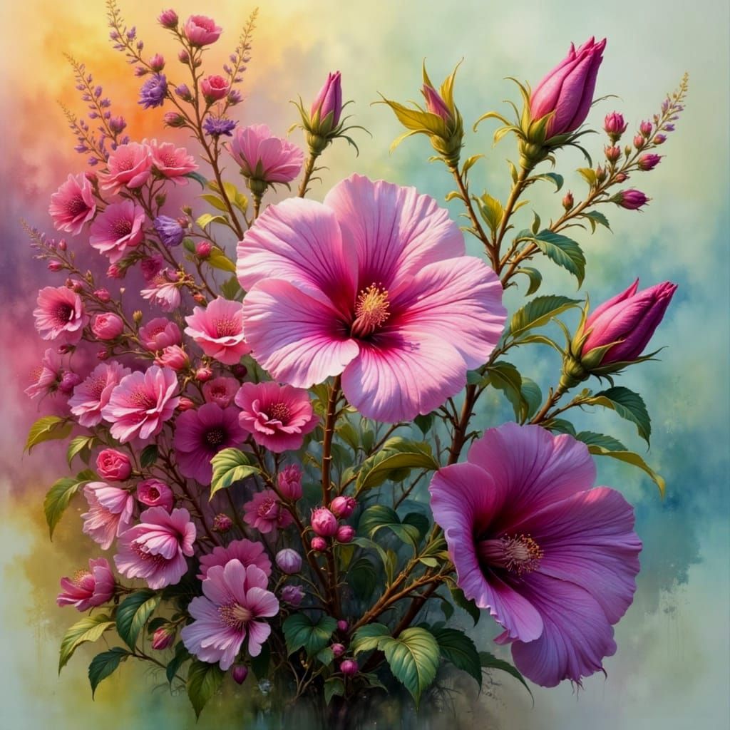 Morning Glory in Painting Style