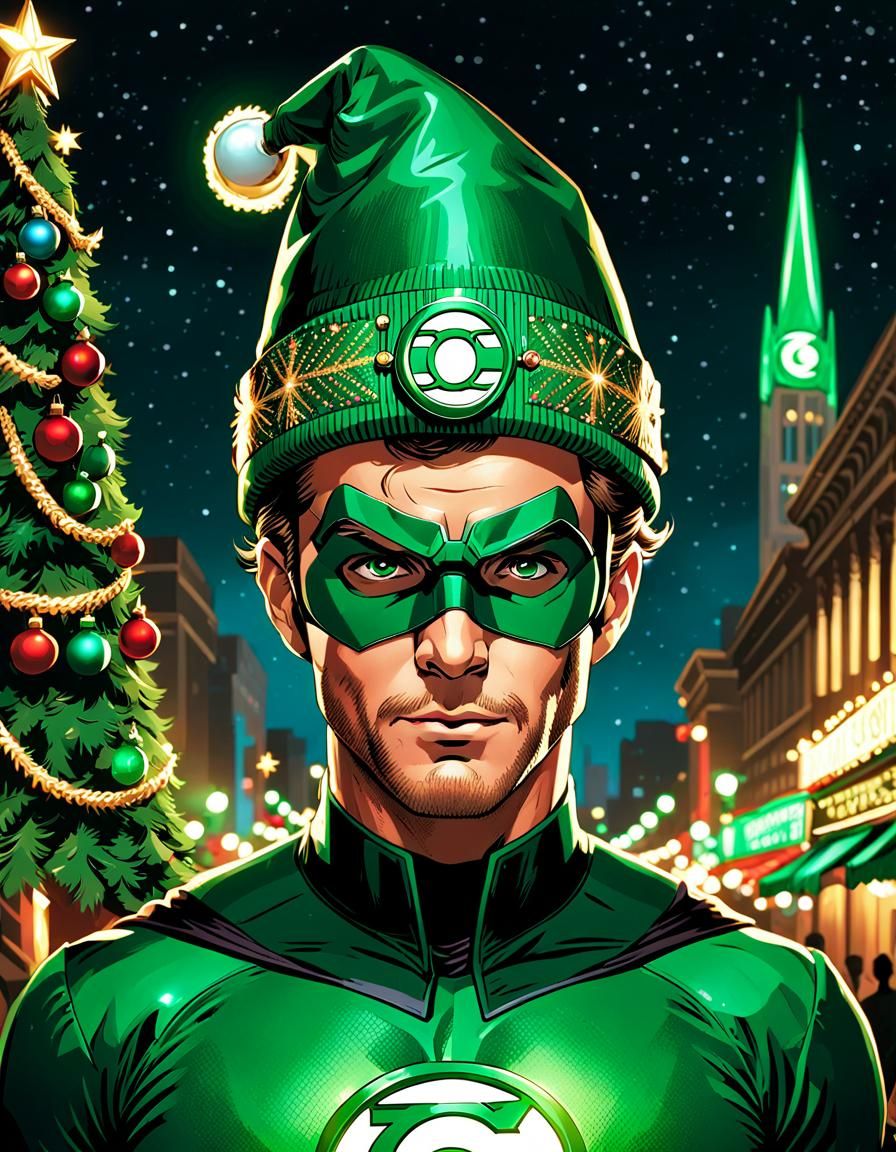 Green Lantern Celebrates Christmas in Underground Comix Styl...
