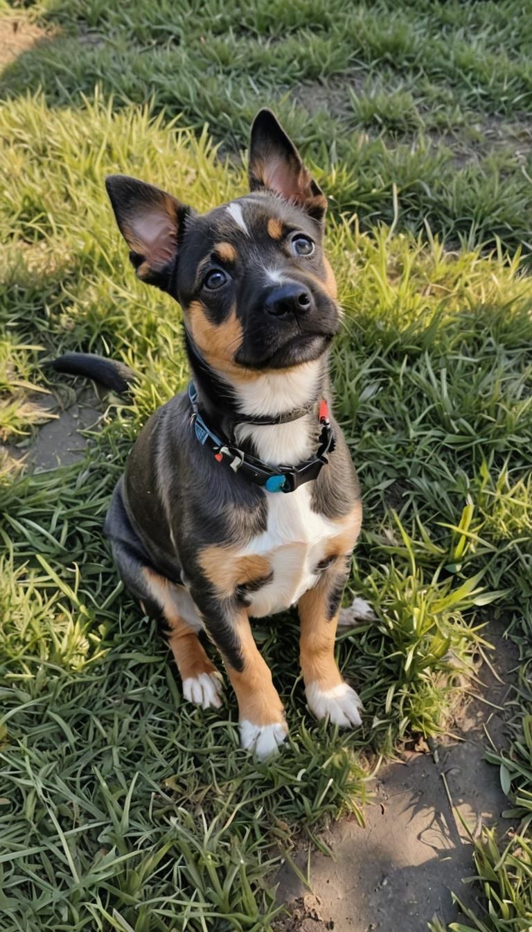 Cute Puppy Gazing in Sunlight