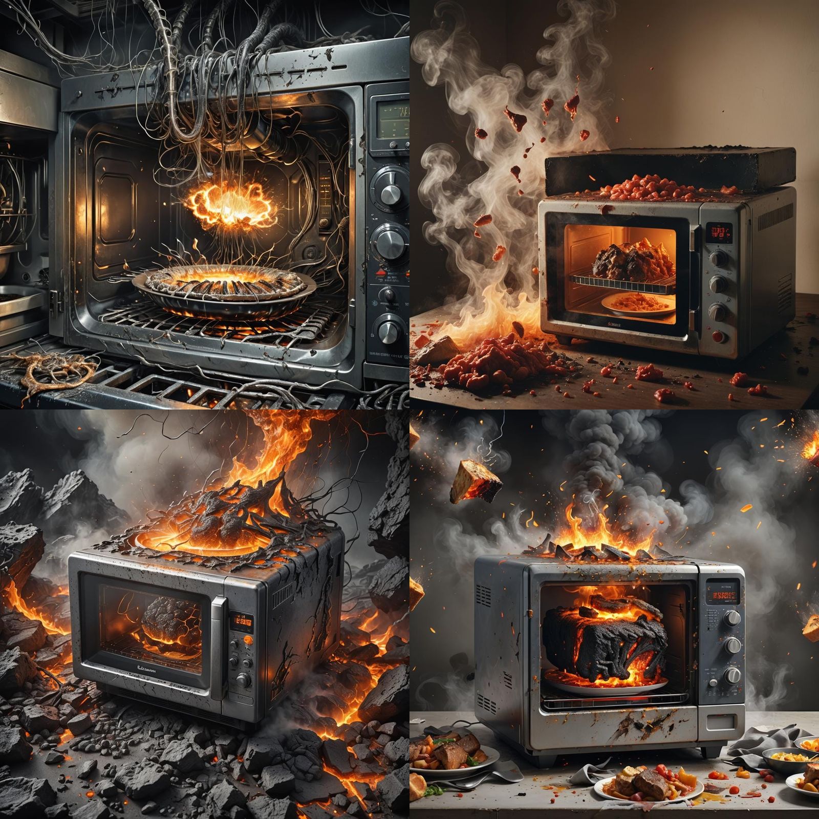 Microwave Exploding: Dinner Disaster Scene