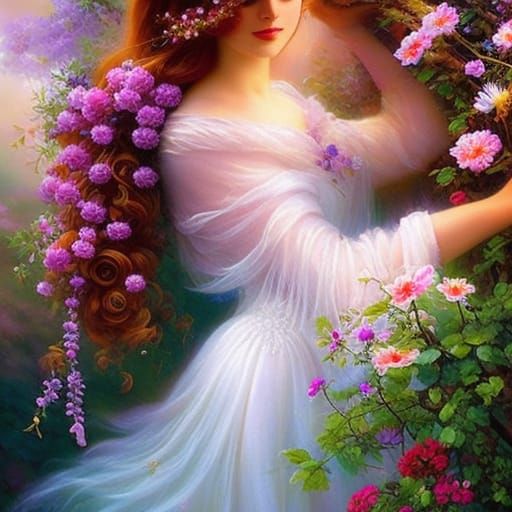 Rose Fairy Dancing in Dawn Garden