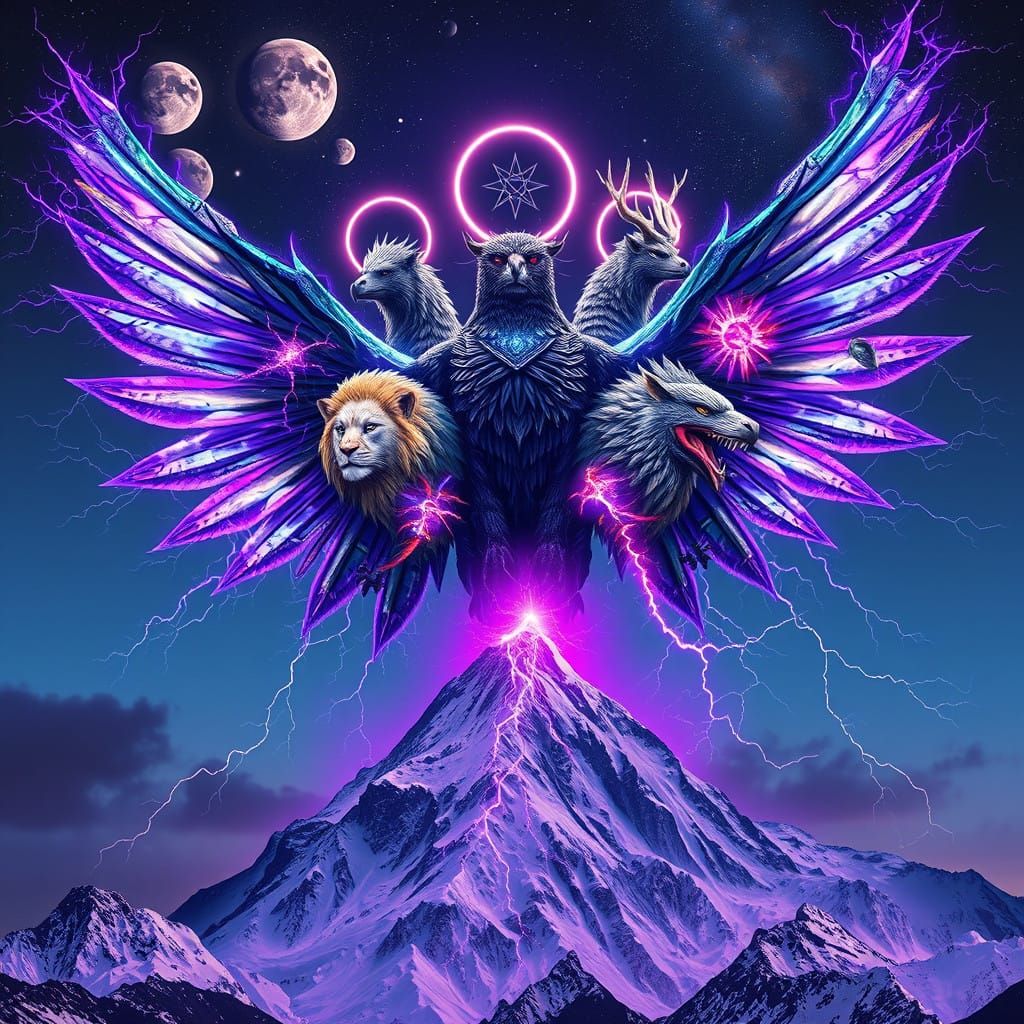 Ethereal Cosmic Entity Towers Over Mount Everest in Hyperrea...