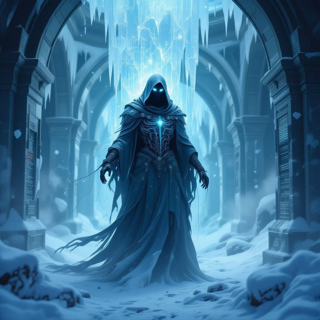 Spectral Wraith Hacker in Frozen Server Farm