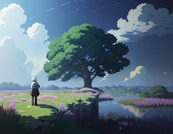 Anime Key Visual in Studio Ghibli Style