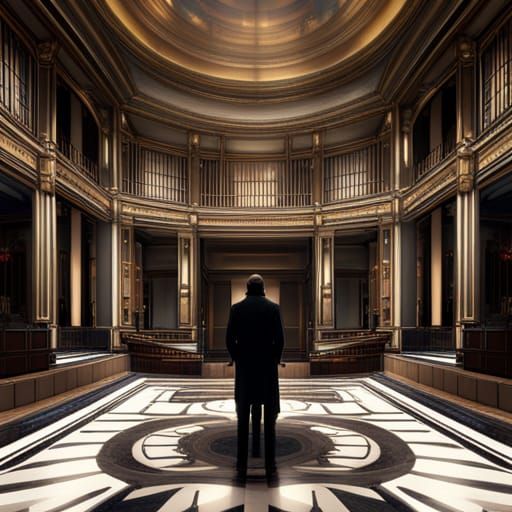 Masculine Silhouette in a Dark Oubliette