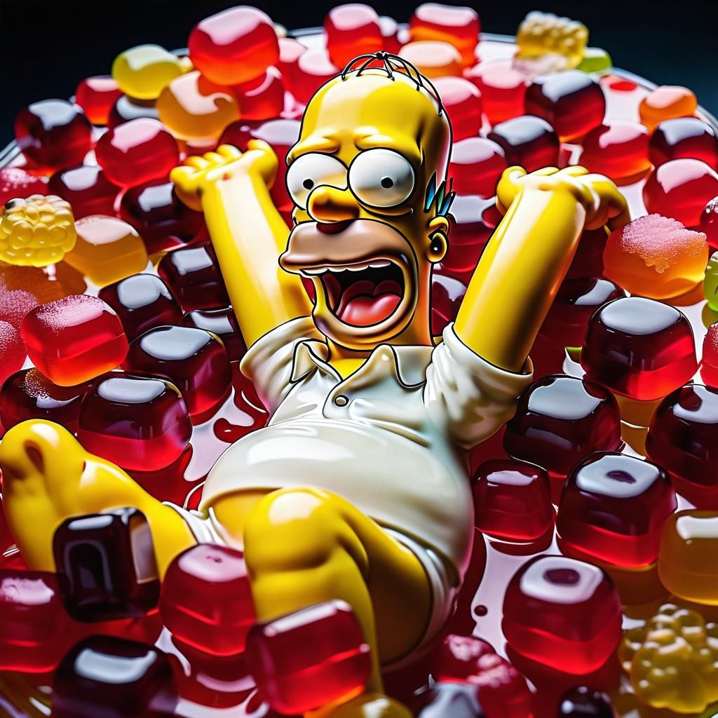 Jello Homer Simpson in Gummy Candyland
